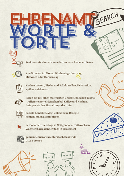 Steckbrief Ehrenamt Worte und Torte