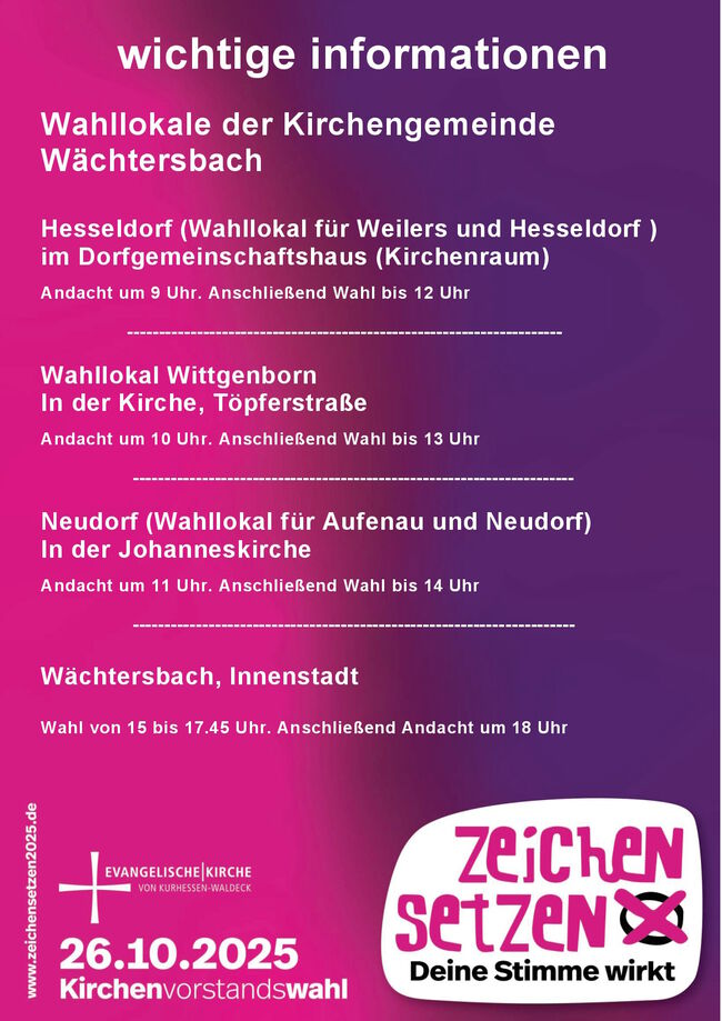 Wahllokale Wächtersbach KV-Wahl 2025